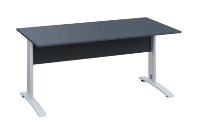 EPK 28 - 16 stůl kancelářský, kovová podnož bílá, deska 25 mm, široký 1600 mm, antracit